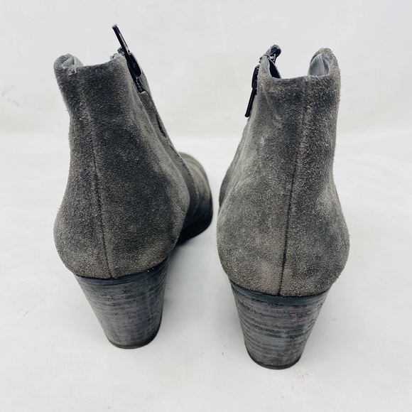 Paul Green grey distressed suede ankle booties - Picture 4 of 8